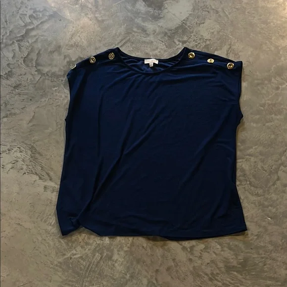 Boxy Blue Buttoned Blouse - Picture 1 of 1